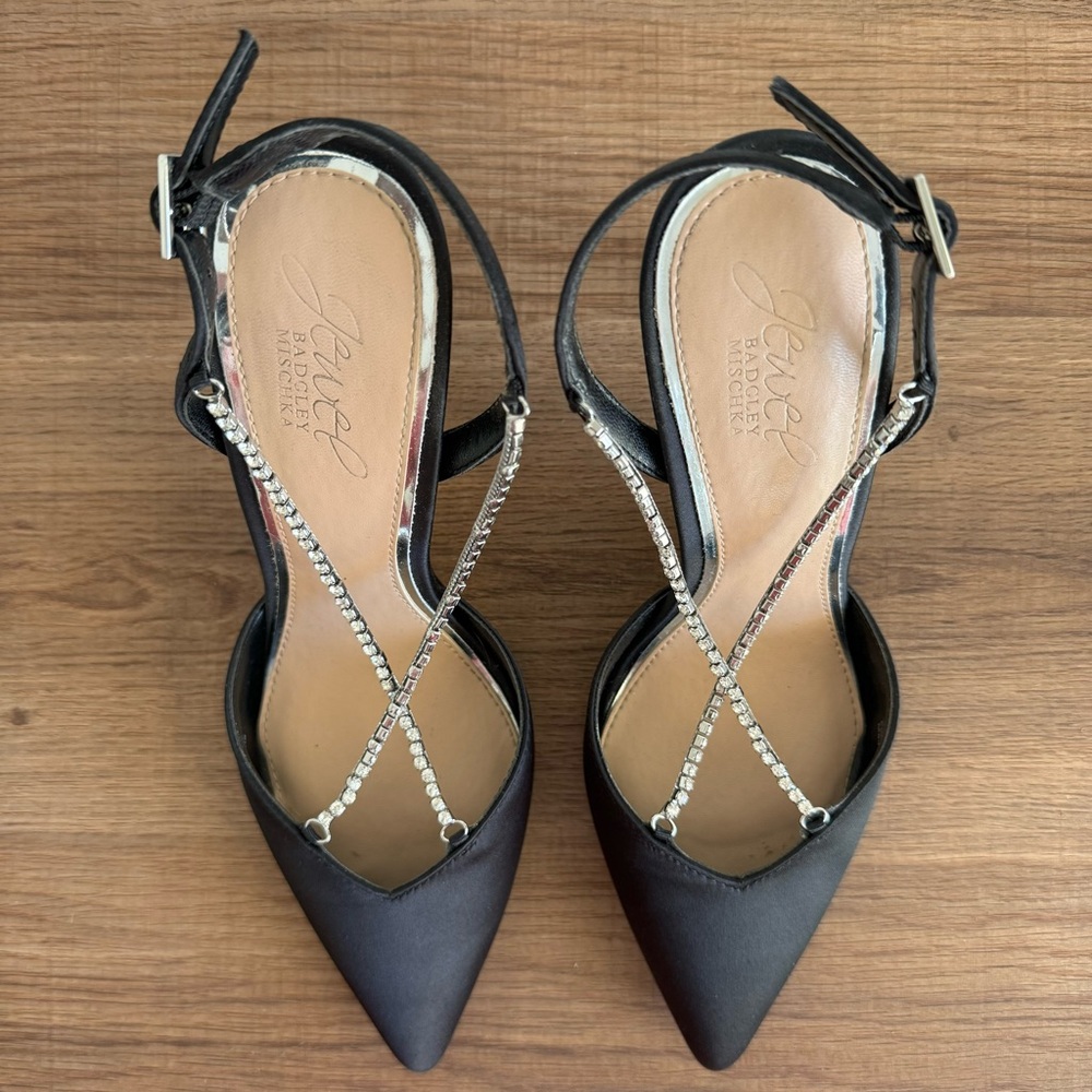 Jewel Badgley Mischka - Women’s Alegria Black Pointed Toe Stiletto size 5 - Picture 4 of 10
